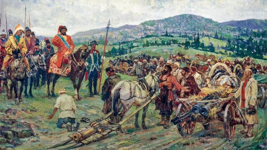 Картина осада войсками пугачева оренбурга