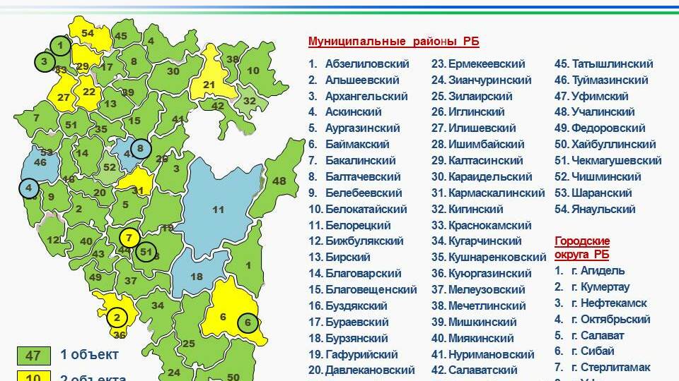 Карта достопримечательностей башкортостана