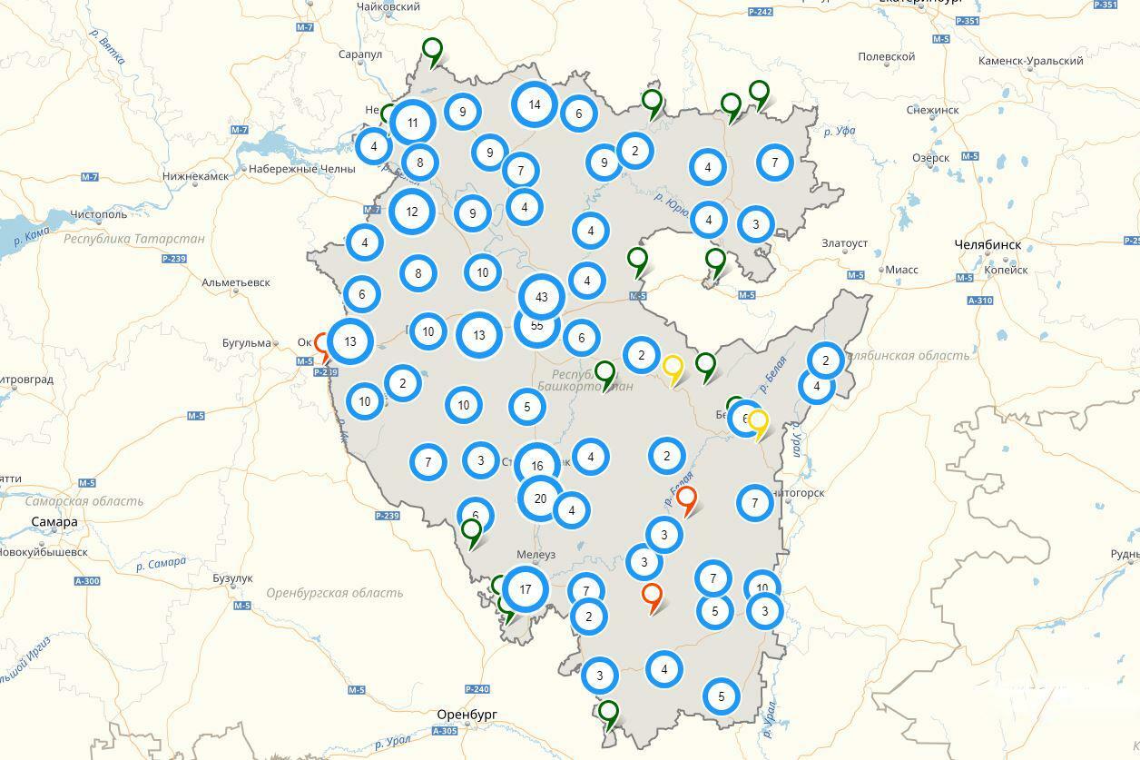 Интерактивная карта башкортостана