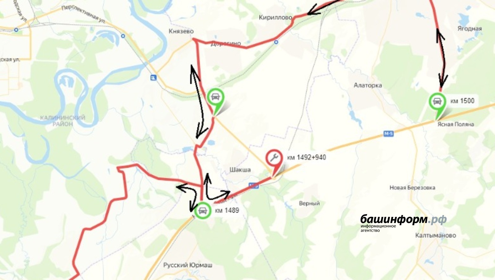 Трасса м12 башкортостан карта
